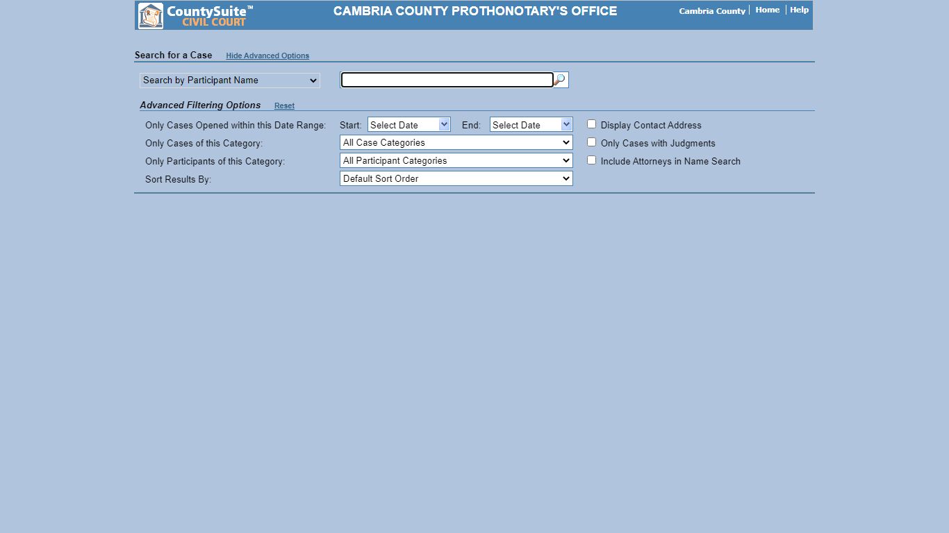 CountySuite Civil Court - Cambria County, Pennsylvania